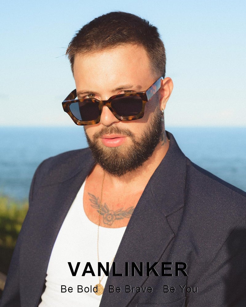 VANLINKER Thick Square Sunglasses for Men Women Retro Chunky Rectangle Shades UV400 Protection VL9731 - Image 3